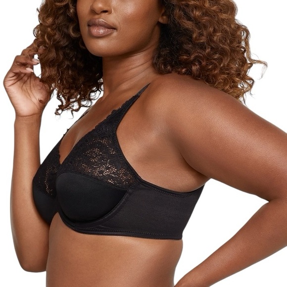 BALI THE LILYETTE black Minimizer Underwire Bra LY0428 size 42DDD NWT - Picture 4 of 7
